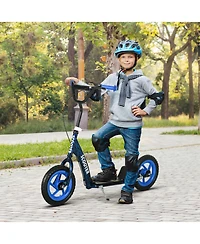 Qaba Kids Kick Scooter Big Wheel with Adjustable Handlebar
