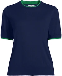 Lands' End Plus Drifter Lite Double Trim Tee Sweater