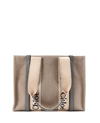 Pre-Owned Chloe Medium Woody Tote Canvas with Leather