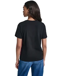 Karl Lagerfeld Paris Women's Jewel Print Crewneck T-Shirt