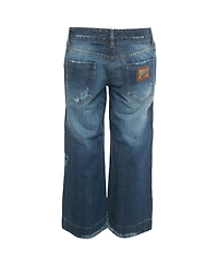 Pre-Owned Dolce & Gabbana Women's Distressed Denim Capri Jeans