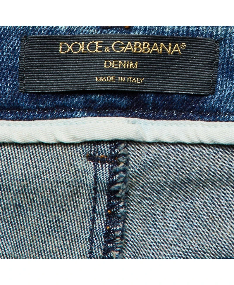 Pre-Owned Dolce & Gabbana Women's Denim Distressed Slim Fit Jeans