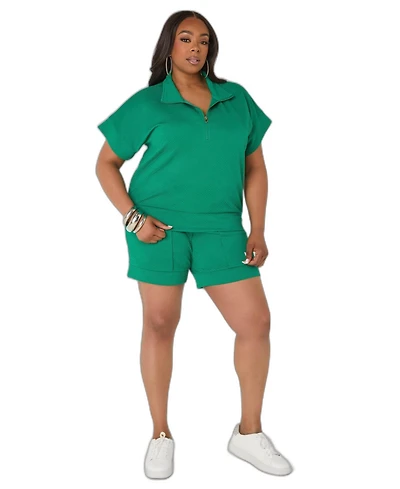Ashley Stewart Women's Ribbed Athletic Knit Shorts