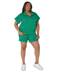Ashley Stewart Women's Ribbed Athletic Knit Shorts