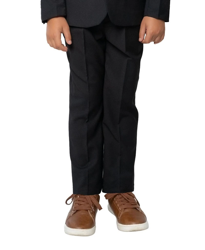 Peanut Butter Collection Little Boys and Big 007 Slim Fit 5-Piece Shirt, Tie, Jacket, Vest Pants Suit Set