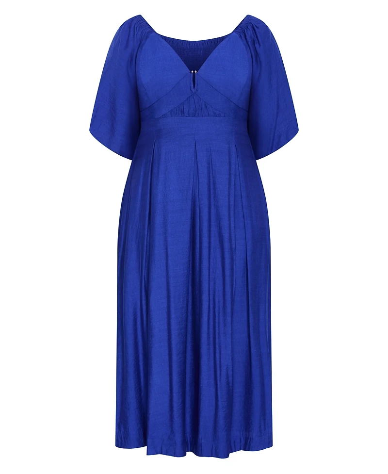 City Chic Plus Sheree Puff-Sleeve A-Line Midi Dress