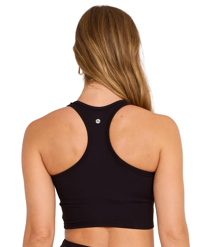 G Lifestyle Clothing Women's Racerback Built-In Bra Scoop Neck Crop Top