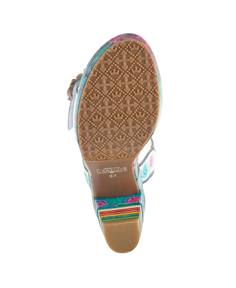 L'Artiste Women's Leilanie Platform Slingback with Buckle Closure