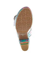 L'Artiste Women's Leilanie Platform Slingback with Buckle Closure
