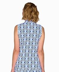 G Lifestyle Clothing Women's Mock Neck Sleeveless Athletic Fit Top