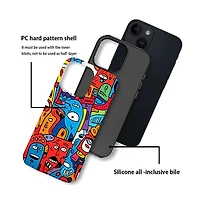 Lisen Faces Color Dual-Layer Hard-Shell Phone Case Compatible with Apple iPhone 15 Pro