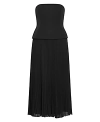City Chic Plus Loretta Strapless Pleated Maxi Dress
