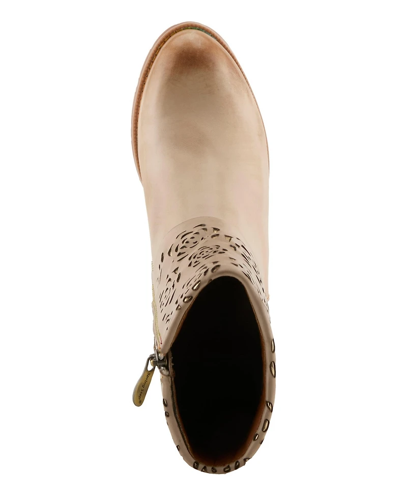 L'Artiste Women's Swan Slide Wedge with Hand-Painted Design