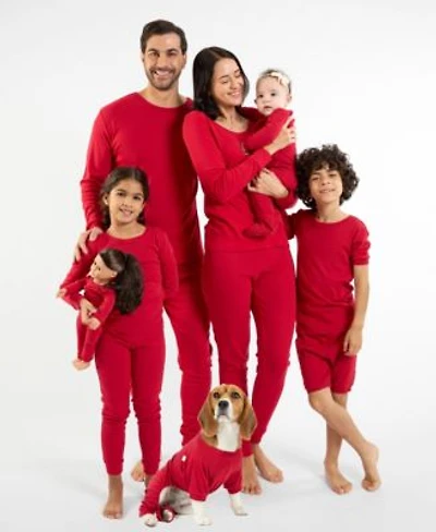 Leveret Matching Family Solid Red Cotton Pajamas