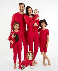 Leveret Matching Family Solid Red Cotton Pajamas