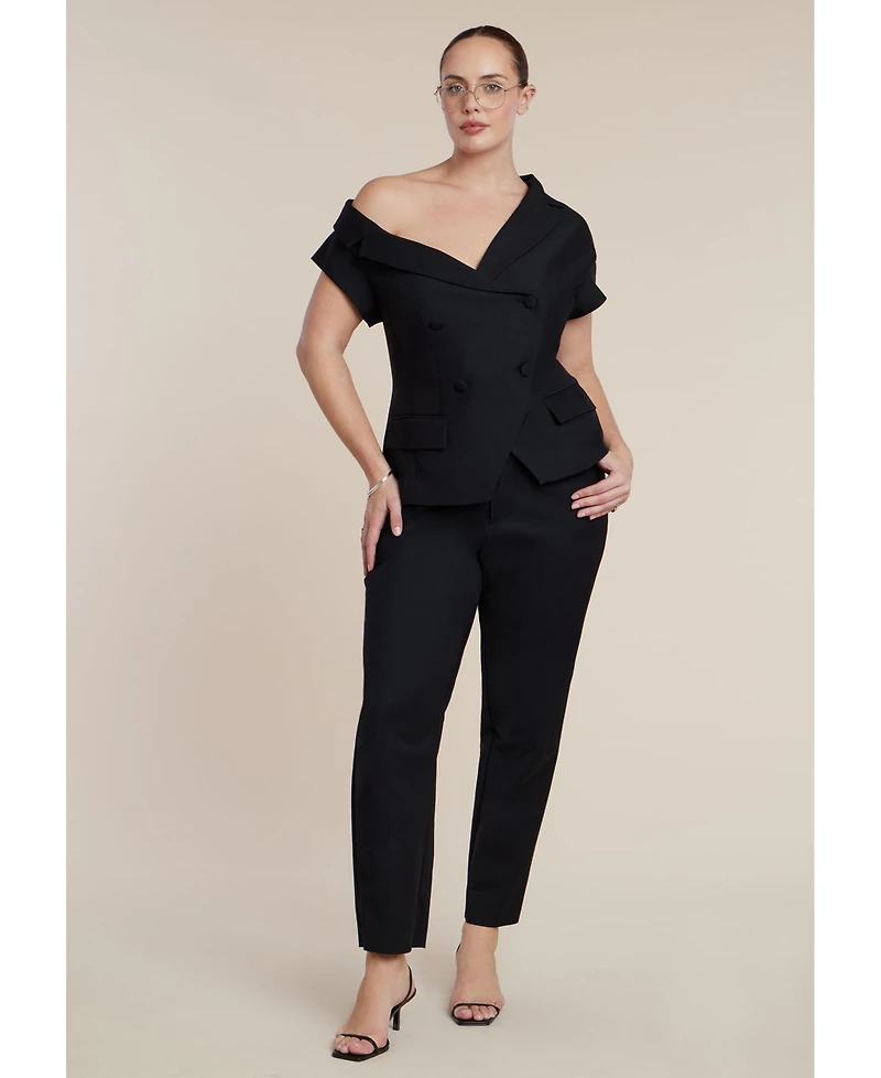 Eloquii Women's Plus Tall Kady Fit Double-Weave Pant
