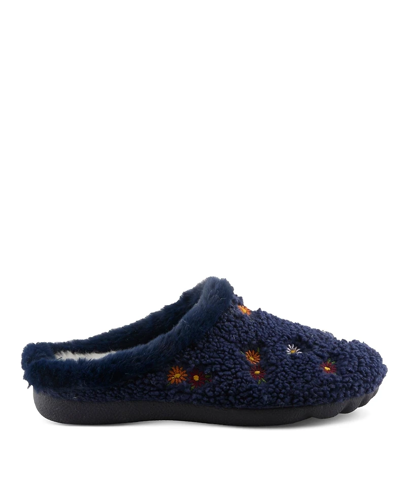 Flexus Women's Abouquet Plush Slippers with Faux Fur Trim