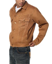 True Religion Men's Jimmy Oversized Suede Trucker Jacket