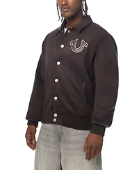 True Religion Men's Logo Faux-Suede Regular-Fit Bomber Jacket