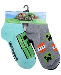 Planet Sox Boys' 4-20 Minecraft No Show Socks, 6-Pack