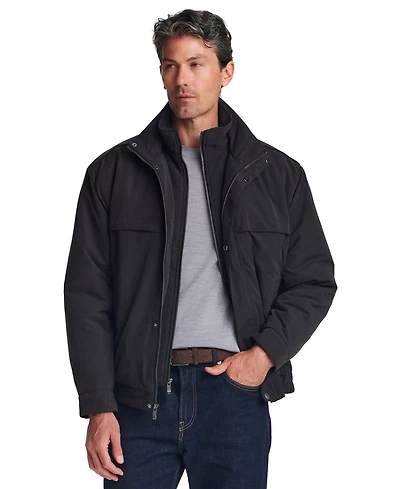 Weatherproof Men's Microfiber Fleece-Lined Bib Front Bomber Jacket