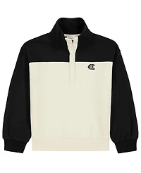 Calvin Klein Girls' Fleece Colorblock Stand-Collar Sweatshirt