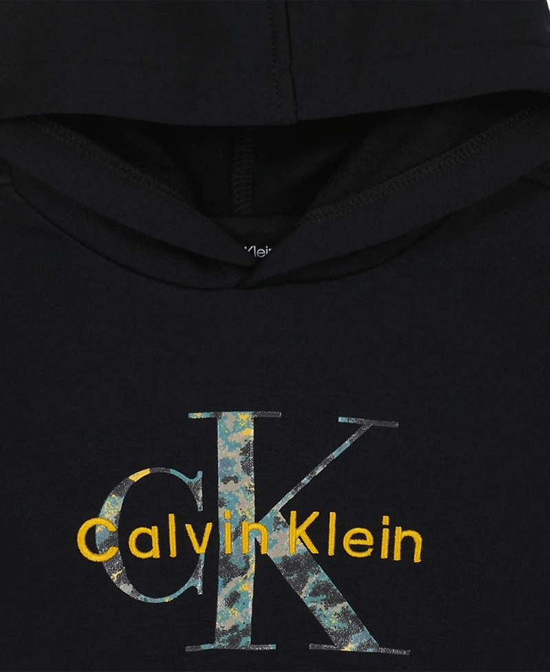 Calvin Klein Boys' 2T-7 Fleece Long-Sleeve Hoodie and Jogger, 2-Piece Set