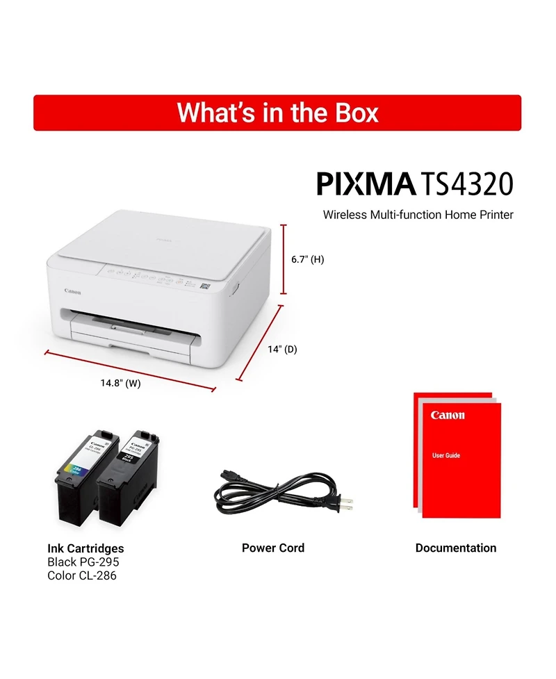 Canon Pixma TS4320 Wireless All-In-One Color Inkjet Printer