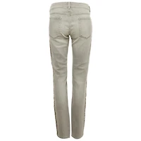 Pre-Owned Isabel Marant Women's Mid Rise Straight-Leg Embroidered Trim Jeans