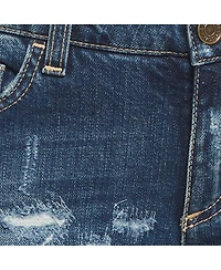Pre-Owned Dolce & Gabbana Women's Distressed Mid-Rise Straight-Leg Denim Jeans