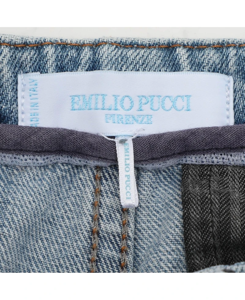 Pre-Owned Emilio Pucci Women's Faded Mid-Rise Straight-Leg Jeans
