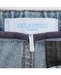 Pre-Owned Emilio Pucci Women's Faded Mid-Rise Straight-Leg Jeans
