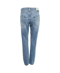 Pre-Owned Off-White Women's Straight-Leg Distressed Mid-Rise Jeans