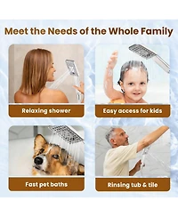 Cyqbd 8"Rain Shower Head With Handheld Spray Dual Square Set