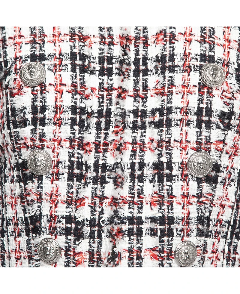 Pre-Owned Balmain Women's Tweed Button Embellished Jacket