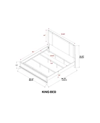 Kings Brand Furniture Bedroom Set - King Size Bed with Nightstand