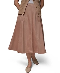 Donna Karan Weekend Women's Microsuede A-Line Midi Skirt