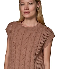 Donna Karan Weekend Women's Sleeveless Cable-Knit Boxy Sweater Vest