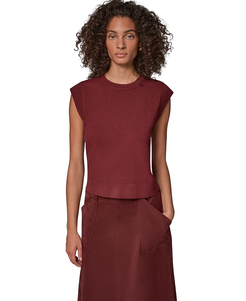 Donna Karan Weekend Women's Extended Shoulder Sleeveless Crewneck Sweater