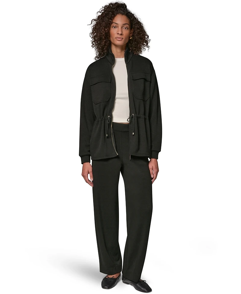 Donna Karan Weekend Women's Jet Setter Utility Lightweight Mock Neck Jacket