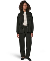 Donna Karan Weekend Women's Jet Setter Utility Lightweight Mock Neck Jacket