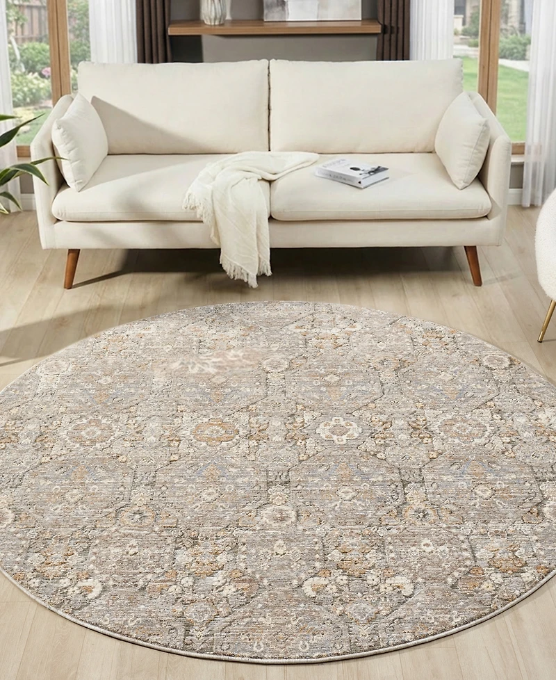 Lr Home Garza Vio- 6'6" x 6'6" Round Area Rug