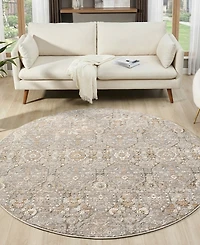 Lr Home Garza Vio- 6'6" x 6'6" Round Area Rug