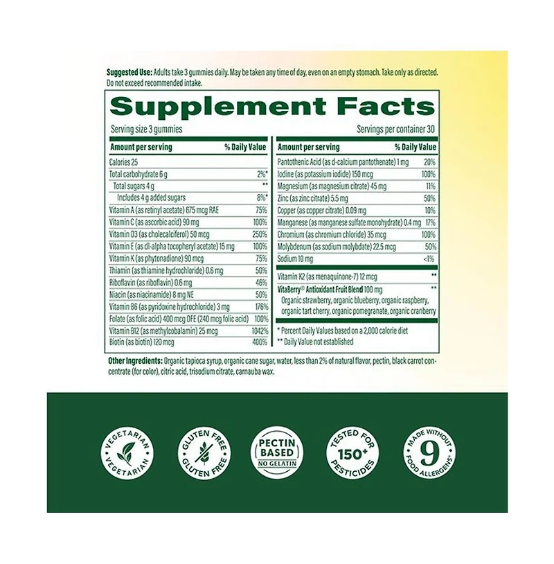 MegaFood Whole Body Multivitamin Gummies for Women 55+ for Healthy Aging 90 Strawberry Gummies