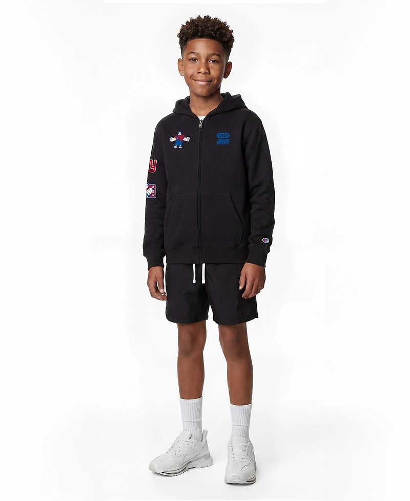 Champion Big Boys and Girls Black New York Giants Disney X Full-Zip Hoodie