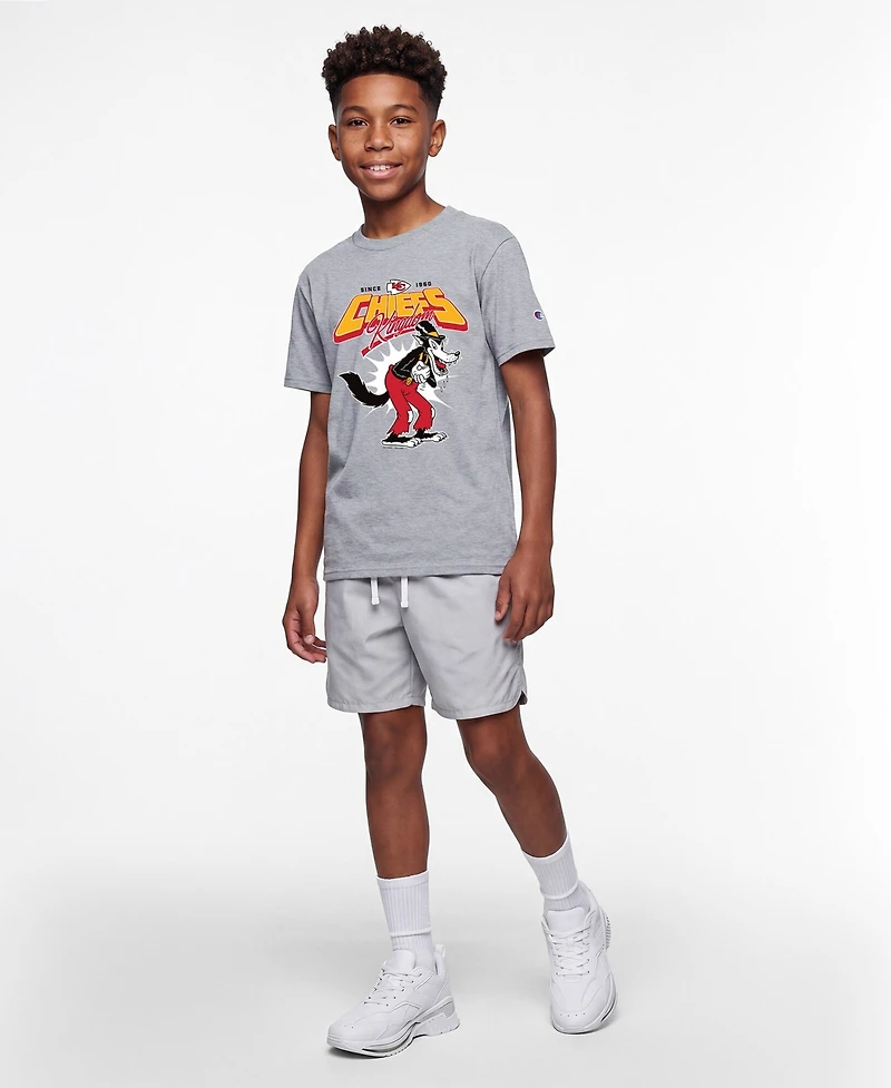 Champion Big Boys and Girls Heather Gray Kansas City Chiefs Disney X T-Shirt