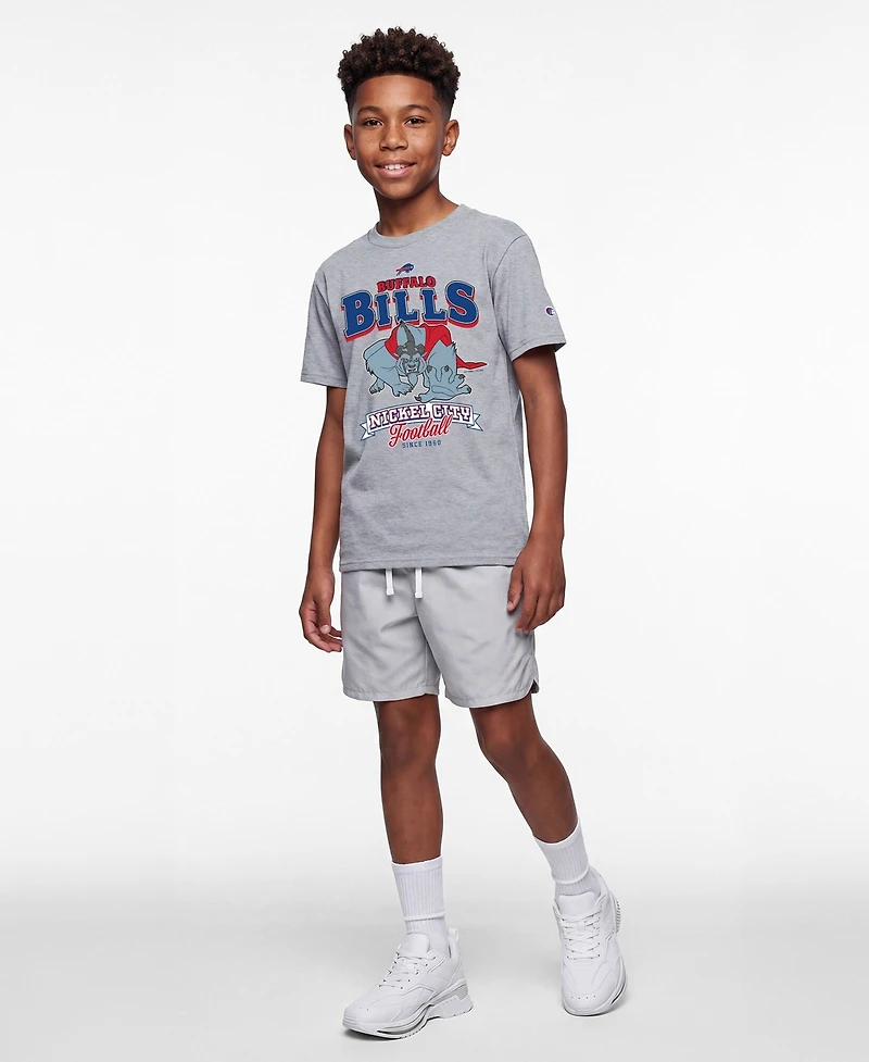 Champion Big Boys and Girls Heather Gray Buffalo Bills Disney X Champion T-Shirt
