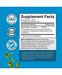 Nature's Craft Plant Sterols and Stanols Beta Sitosterol Supplement for Men, 500 Milligram, 30 Capsules