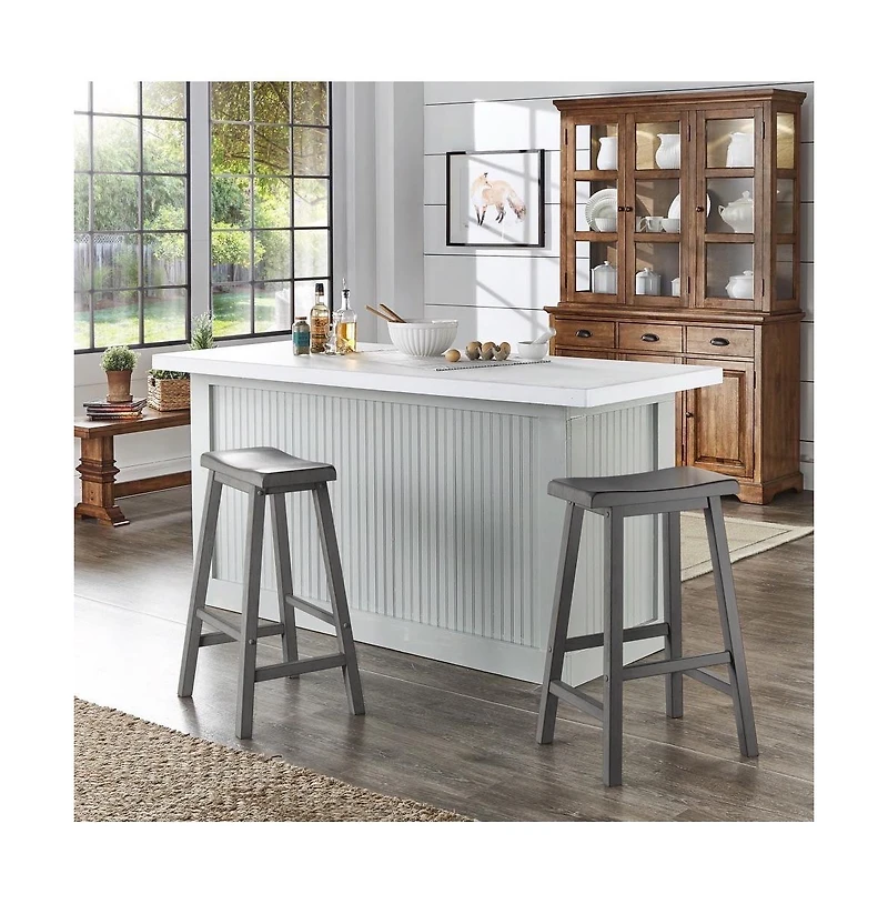 iNSPIRE Q Antique Finish Saddleback Stool