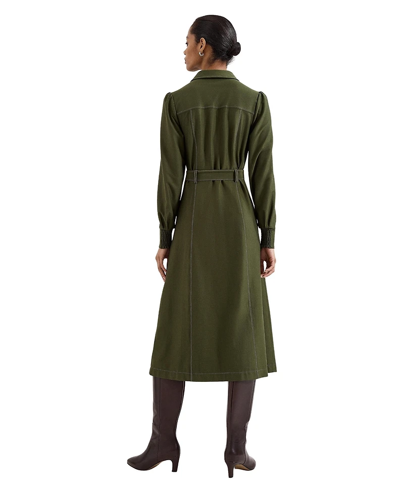 Phase Eight Women's Avelyn Long Sleeve Belted Midi Shirt Dress